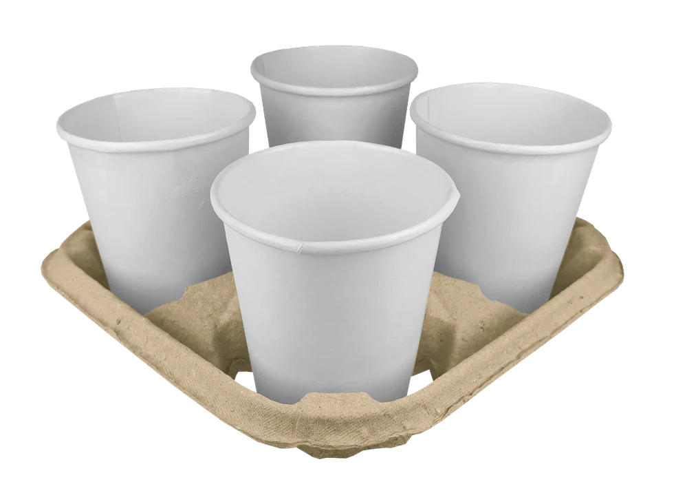 Draagtray voor 4 bekers Gerecycled Karton afbeelding 2