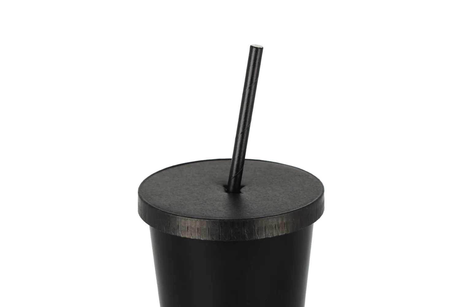 Deksel milkshakebeker met kruis Ø90mm karton zwart afbeelding 2